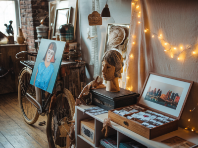 Comment monter une micro-exposition chez soi avec œuvres récupérées et images imprimées