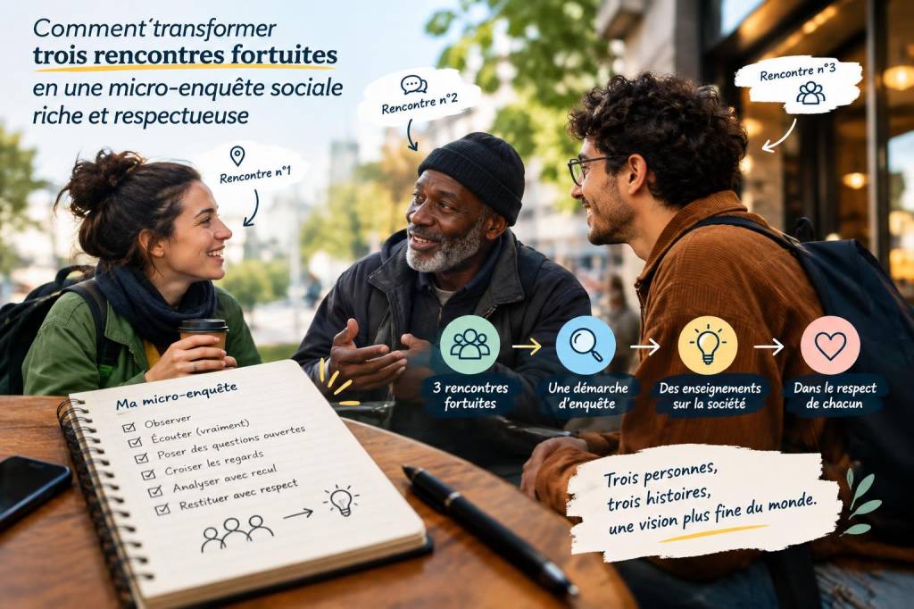 Comment transformer trois rencontres fortuites en une micro‑enquête sociale riche et respectueuse